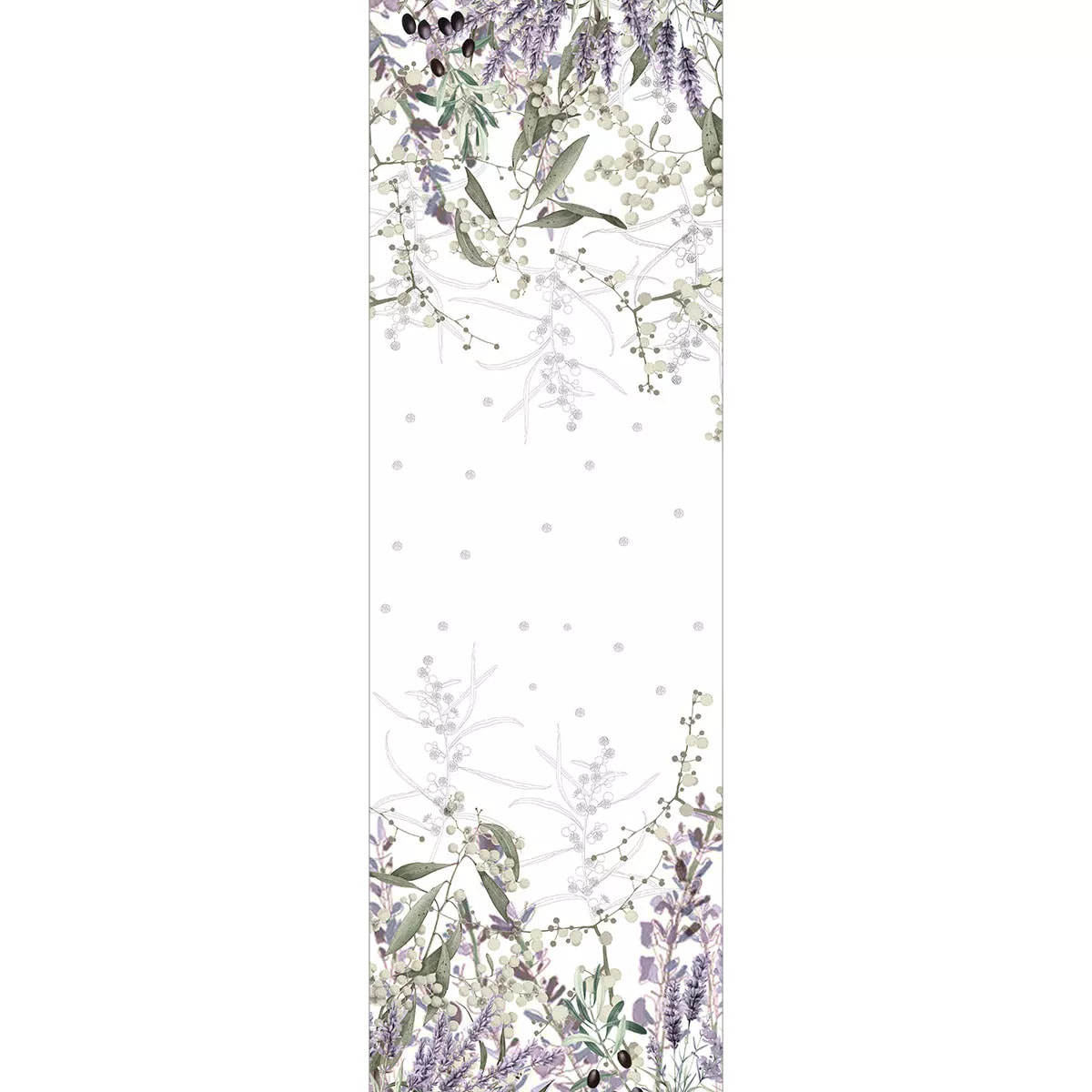 Chemin de table métis lin & coton lavé 150 g/m² imprimé violet Parfum de lavande mauve