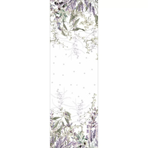 Chemin de table métis lin & coton lavé 150 g/m² imprimé violet Parfum de lavande mauve
