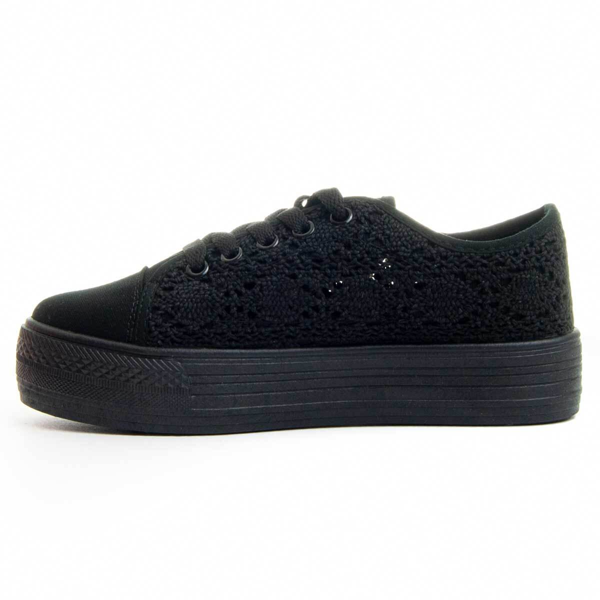 Sneaker de plataforma - Negro - Altura: 3 cm