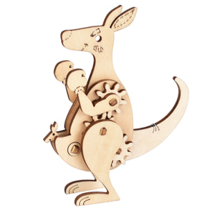 Mini puzzle meccanico 3D in legno. Design Kangaroo. 20 pezzi.