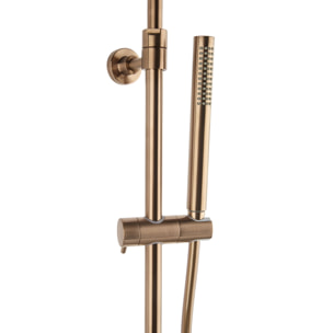 Aurum colonne de douche avec mitigeur thermostatique + douchette 2 jets + douche de tête, or rose brossé (SATSSTKAURBRG)