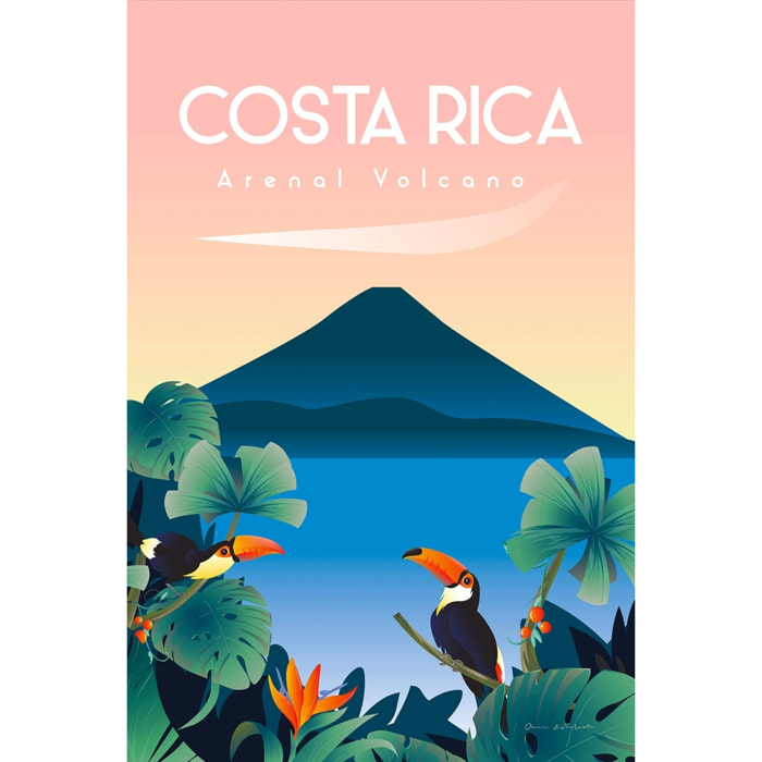 Tableau voyage volcan du Costa Rico Toile imprimée