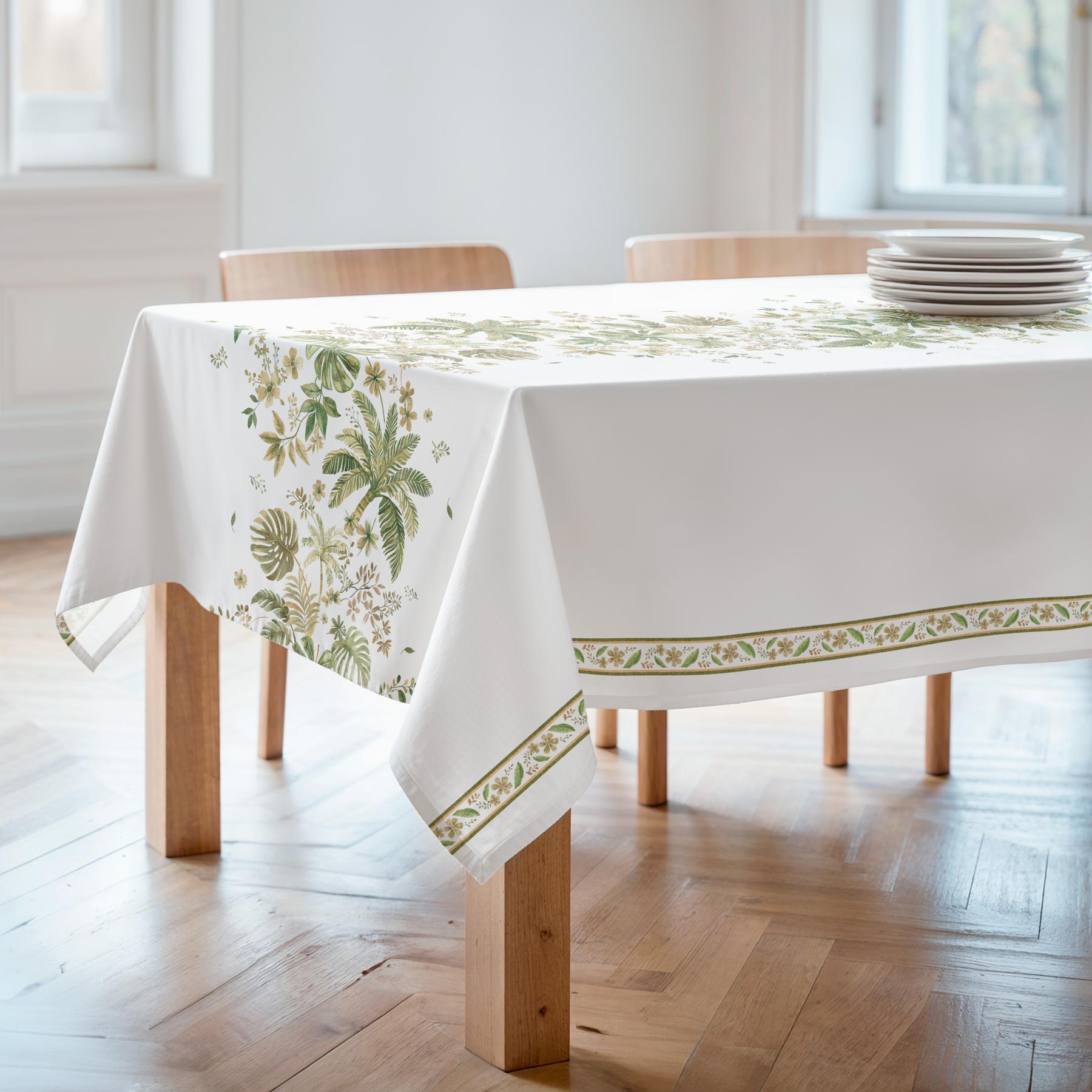 Nappe imprimée anti-tâches IVANA VERT