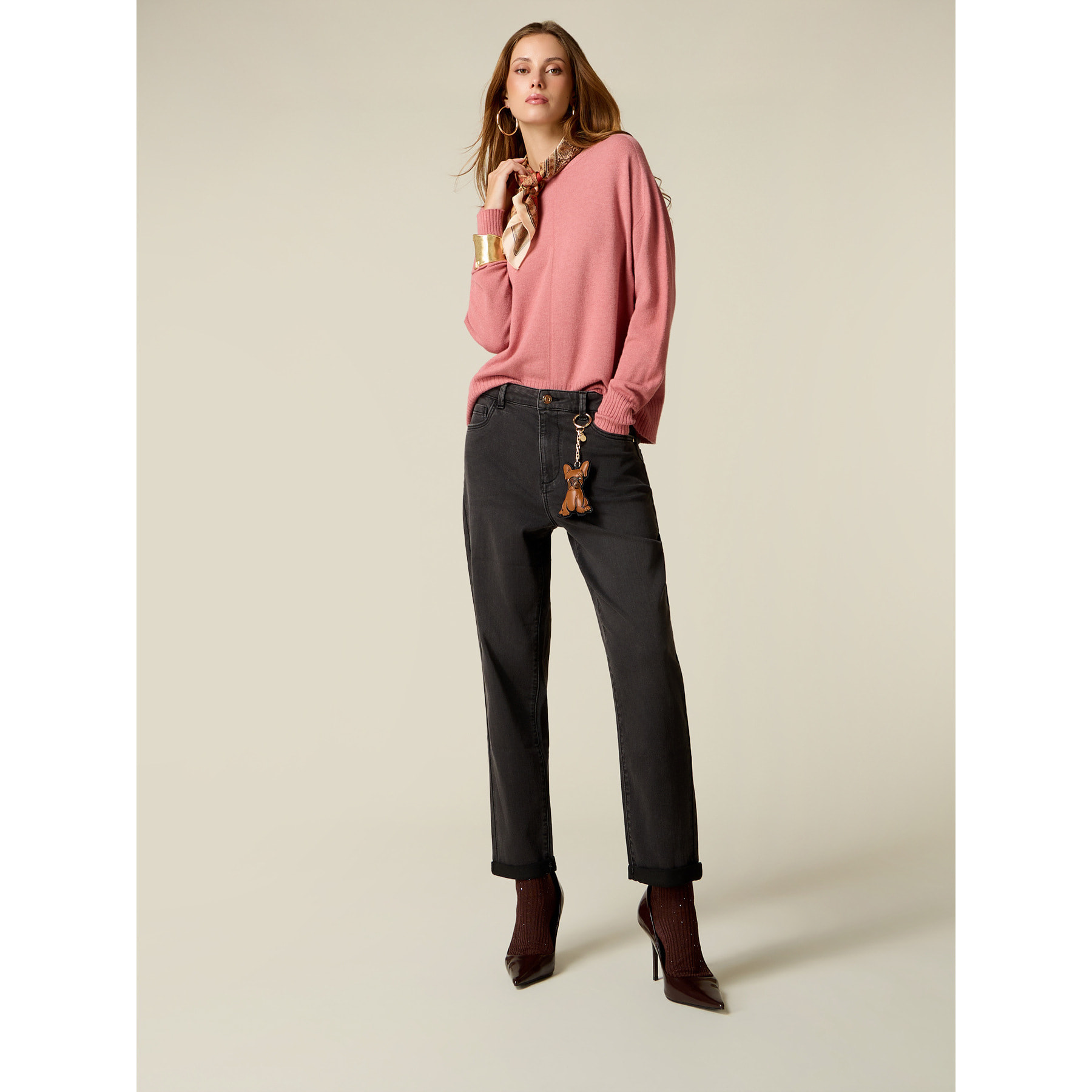 Oltre - Jeans boyslim nero washed - Nero