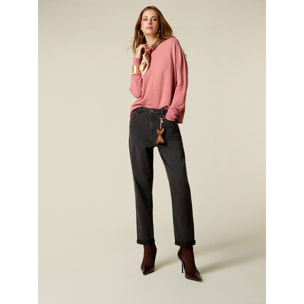 Oltre - Jeans boyslim nero washed - Nero
