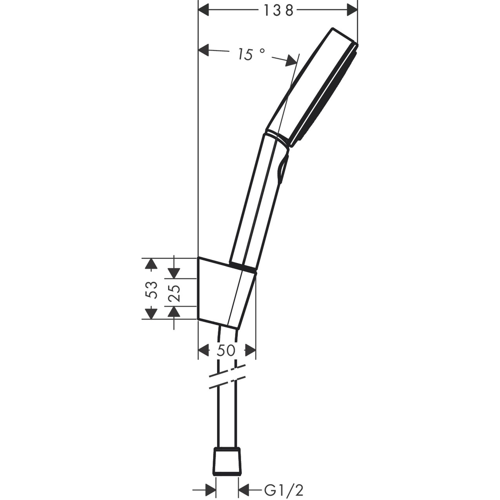 Pulsify Select S Ensemble support mural et douchette 105 3 jets Relaxation avec flexible 125 cm chromé 24302000