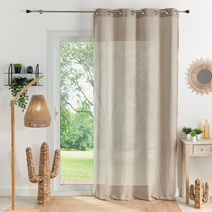 Rideau en bouclette avec œillets - Beige