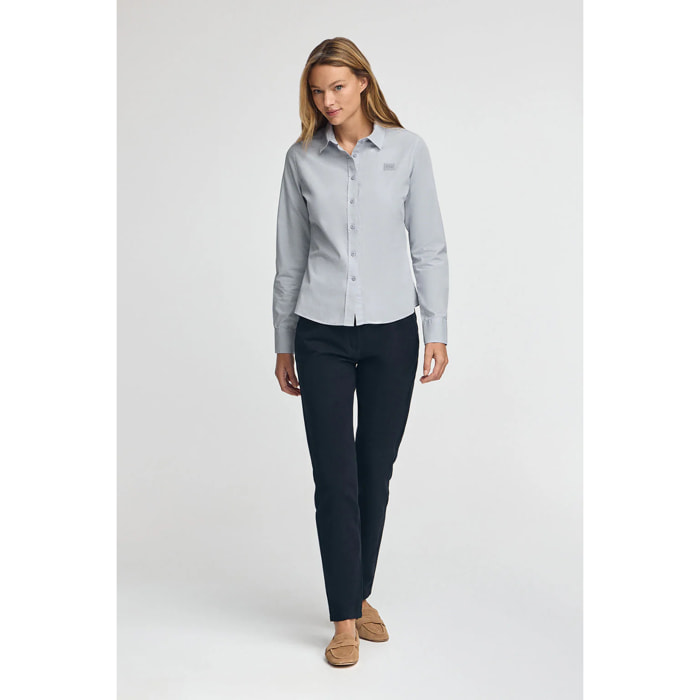 Camicia blu chiaro slim fit con logo Polo Club