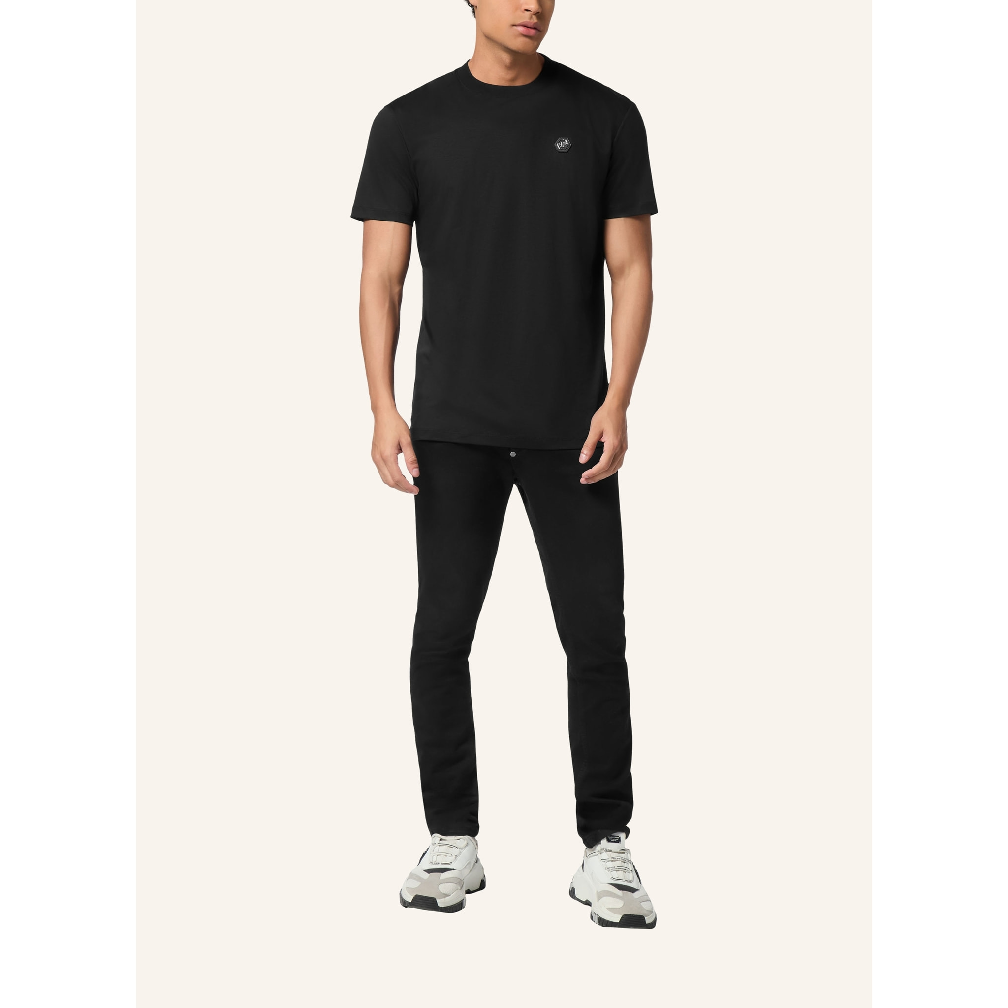 PHILIPP PLEIN Camiseta de cuello redondo y manga corta HEXAGON