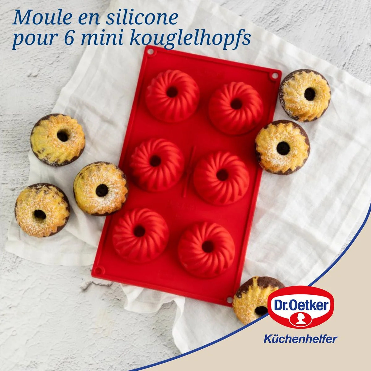 Moule à kougelhofs 6 empreintes 30 cm Dr.Oetker Flexxibel Love