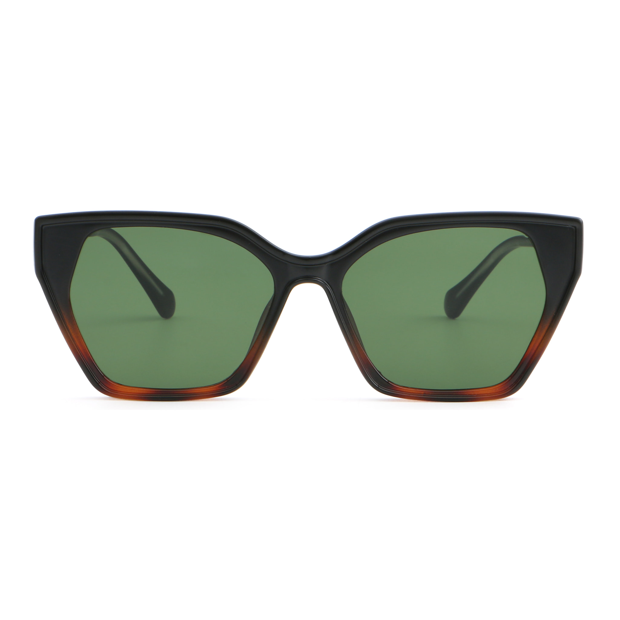 Gafas de sol OCEAN JAIPUR - Negro up y demi marrón down / Verde