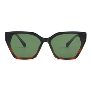 Gafas de sol OCEAN JAIPUR - Negro up y demi marrón down / Verde