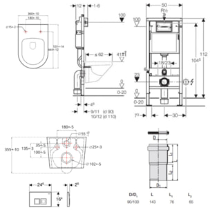 Pack WC Bati-support Geberit UP100 + WC sans bride Swiss Aqua Technologie + abattant ultra-fin