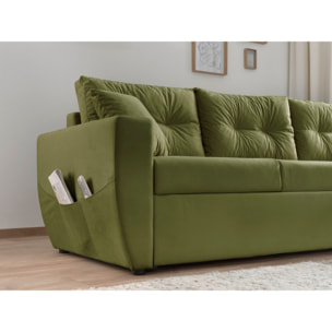 Astoria - canapé d'angle réversible - convertible avec coffre - style contemporain- 4 places - Vert Olive