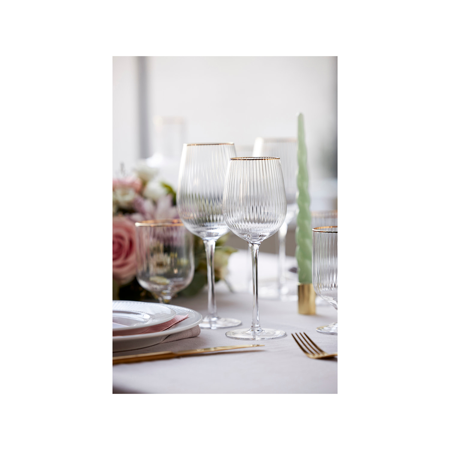 Set de 4 verres à vin blanc Palermo Gold 30 cl