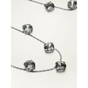 Oltre - Belt with metal chain and stones - Gris