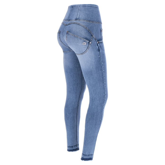 Jeans push up WR.UP® 7/8 vita alta e fondo con taglio vivo