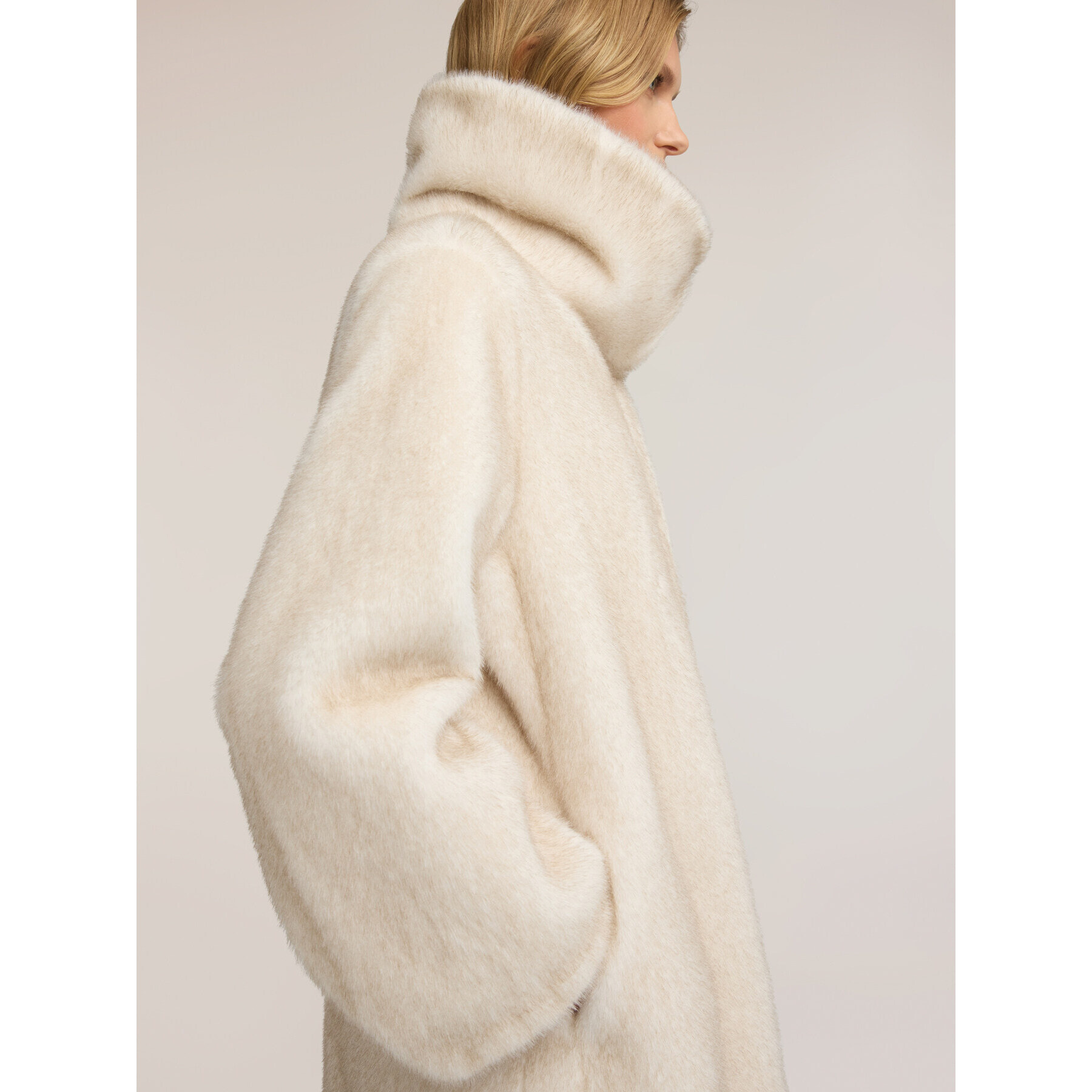 Motivi - Cappotto morbido con collo ampio - Grigio