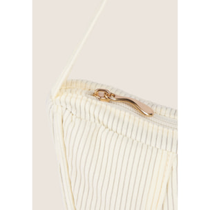 Borsa a spalla in velluto a coste con logo FY dorato