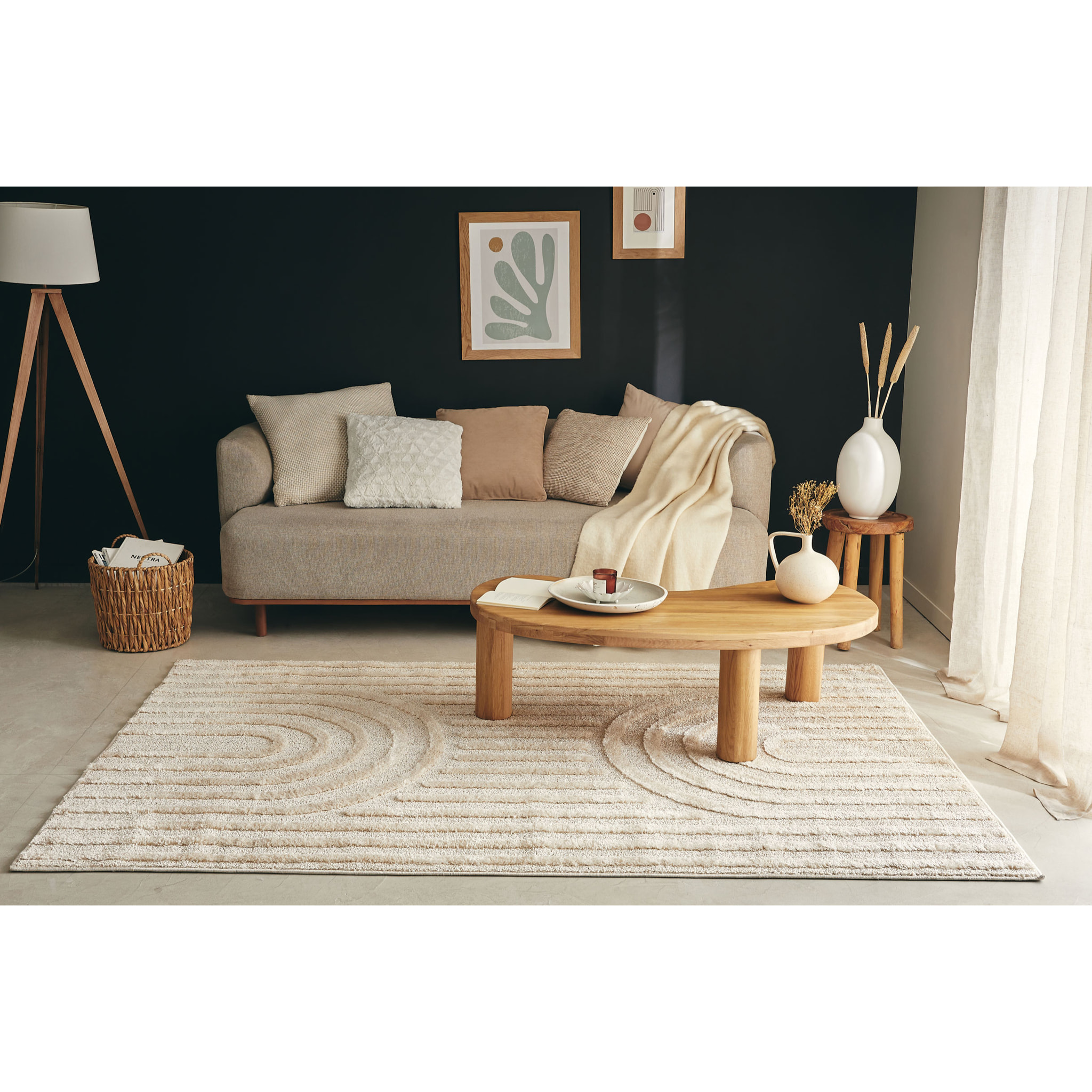 HARMONIE - Tapis motif arc crème