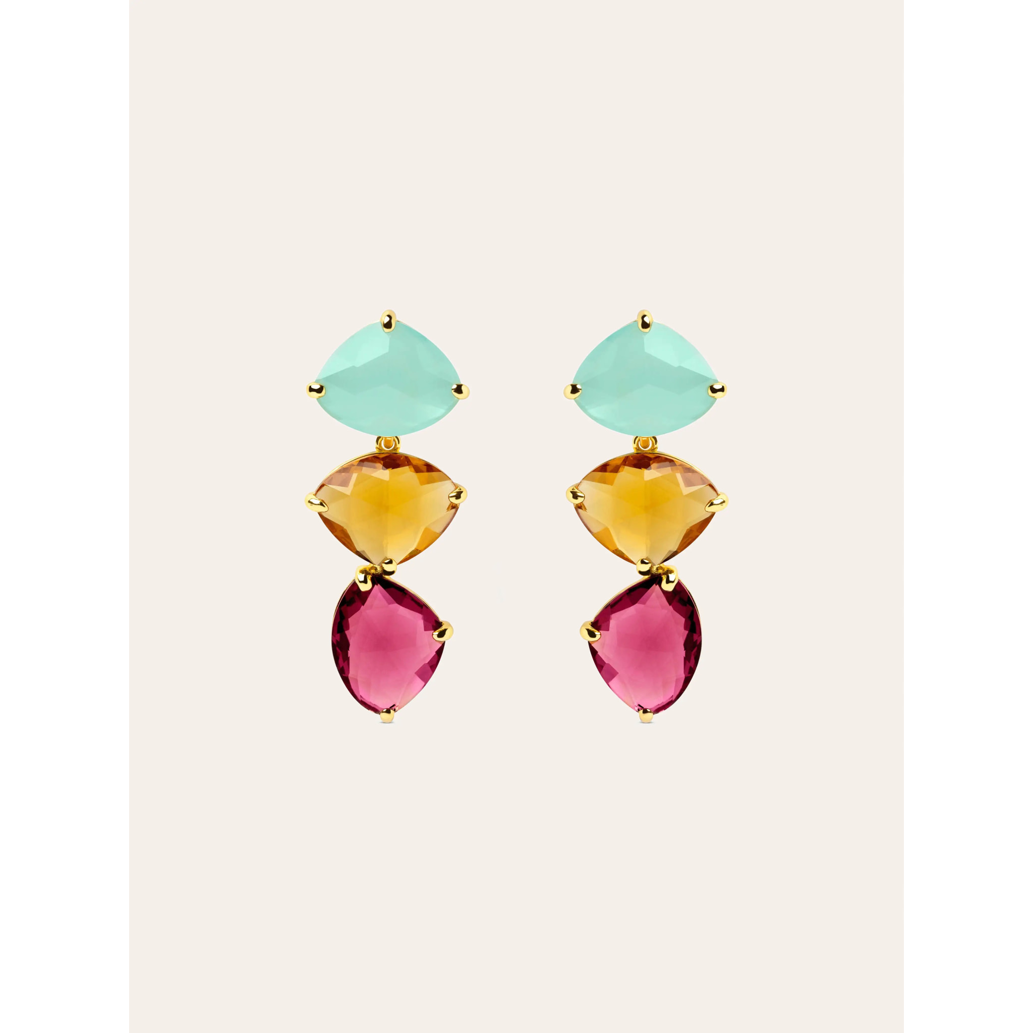 Orecchino Drop Narcissus Argento Placcato Oro