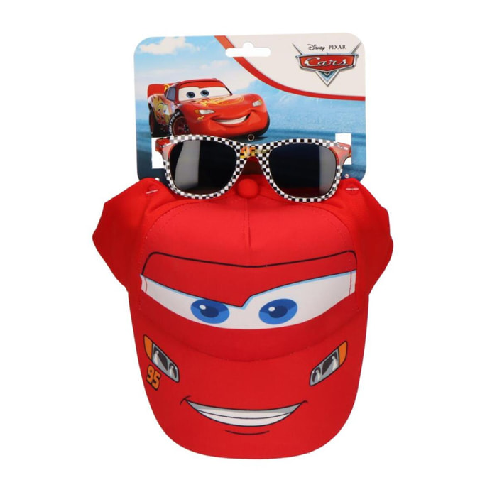 Set Gorra y Gafas de Sol de "Cars" - Color Rojo