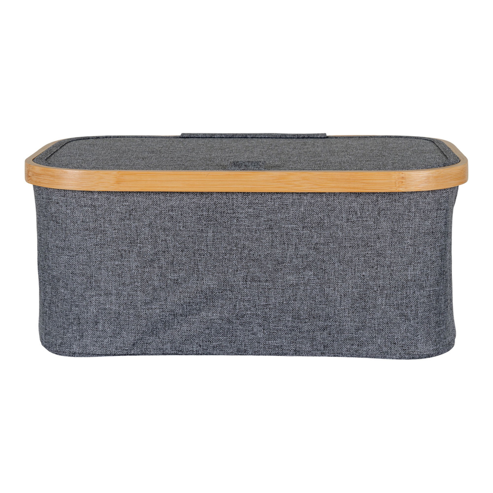 Cestino Noto in bambù e tessuto grigio scuro 38x26x16 cm