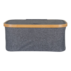 Cestino Noto in bambù e tessuto grigio scuro 38x26x16 cm