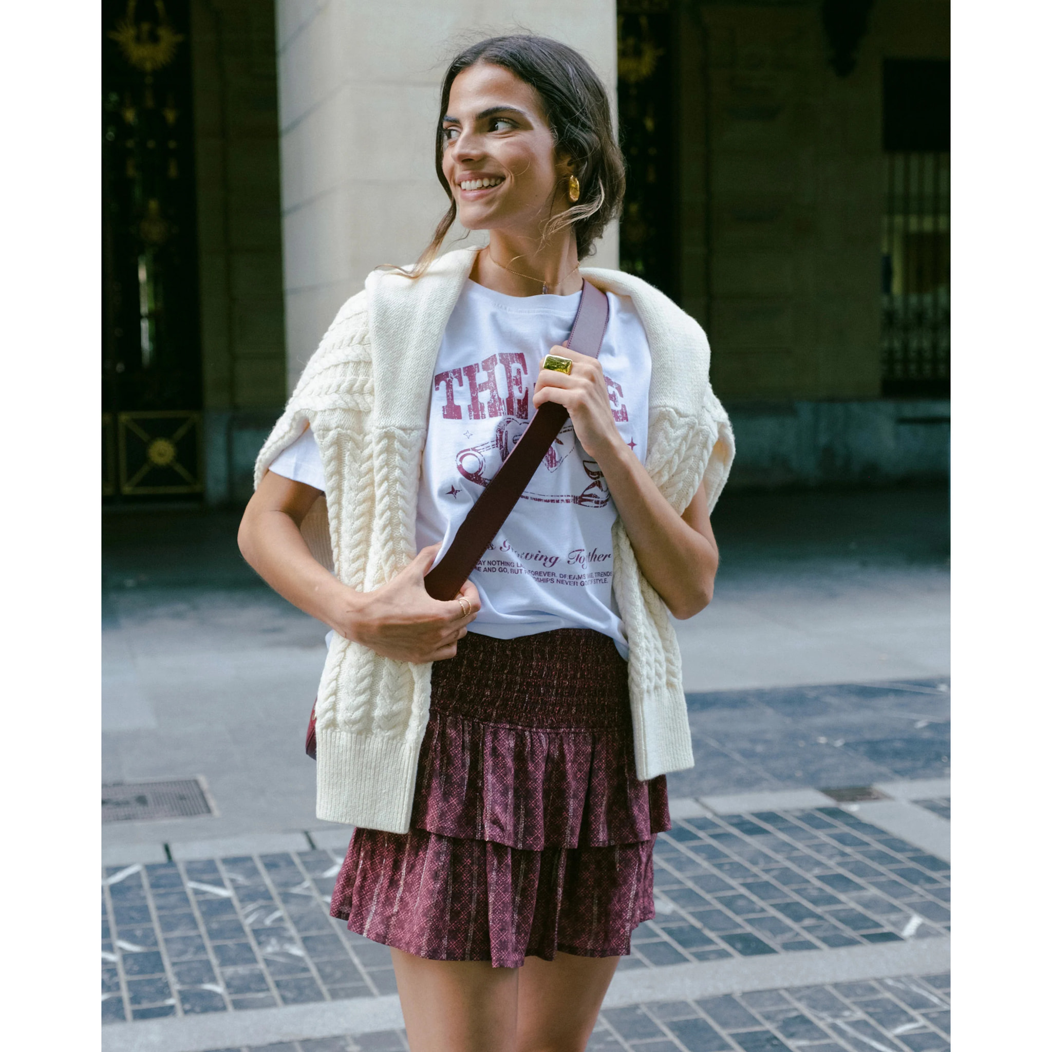Camiseta de mujer manga corta con serigrafía