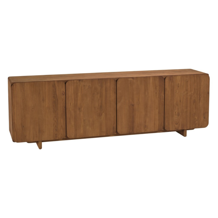 SIXTINE - Buffet 4 portes 200x65cm en bois de teck recyclé