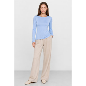 Kocca - T-shirt da donna girocollo elasticizzata a maniche lunghe Donna