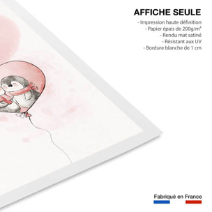 Affiche enfant pingouin amoureux  Affiche seule