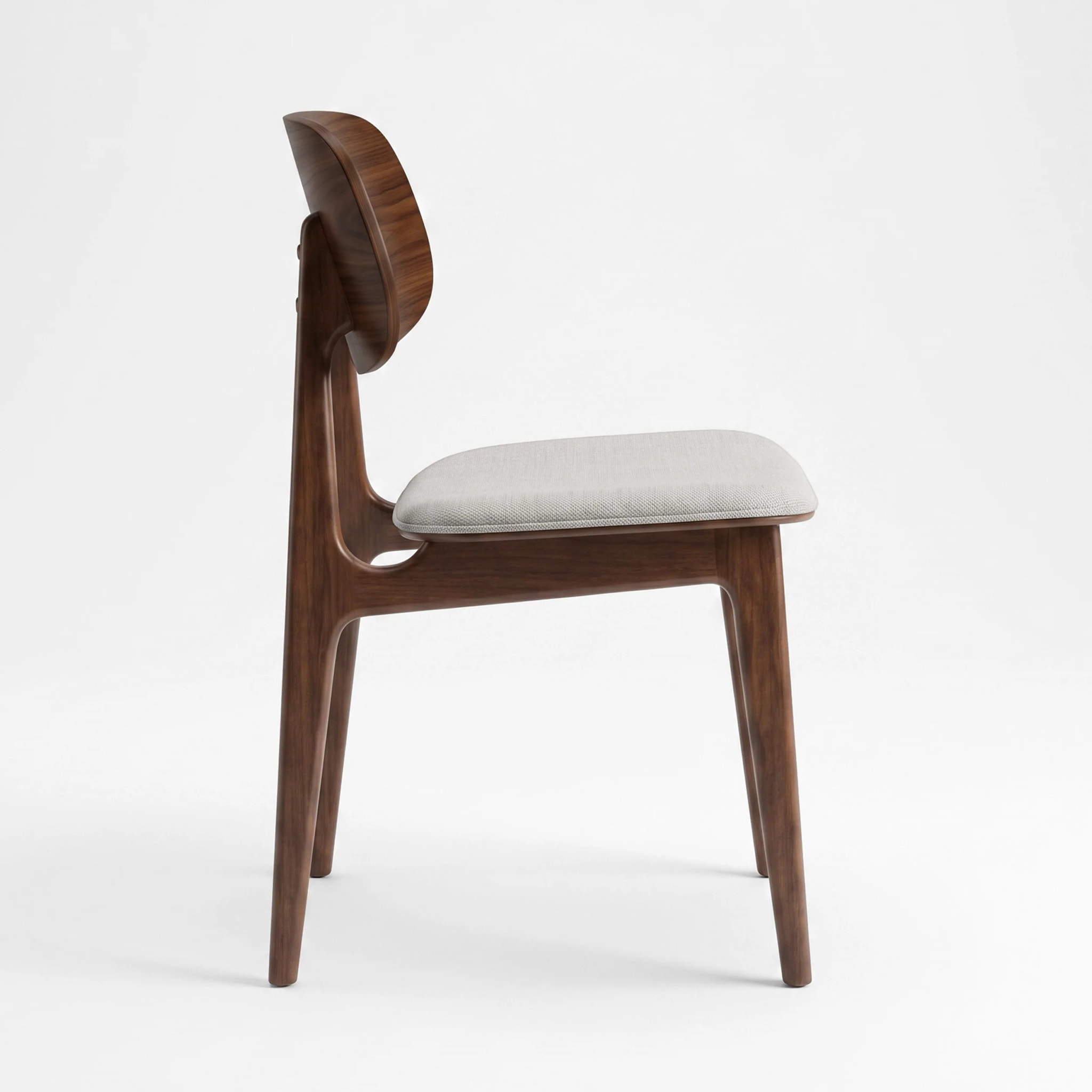Lot de 2 chaises en bois foncé et tissu gris clair - Charlize