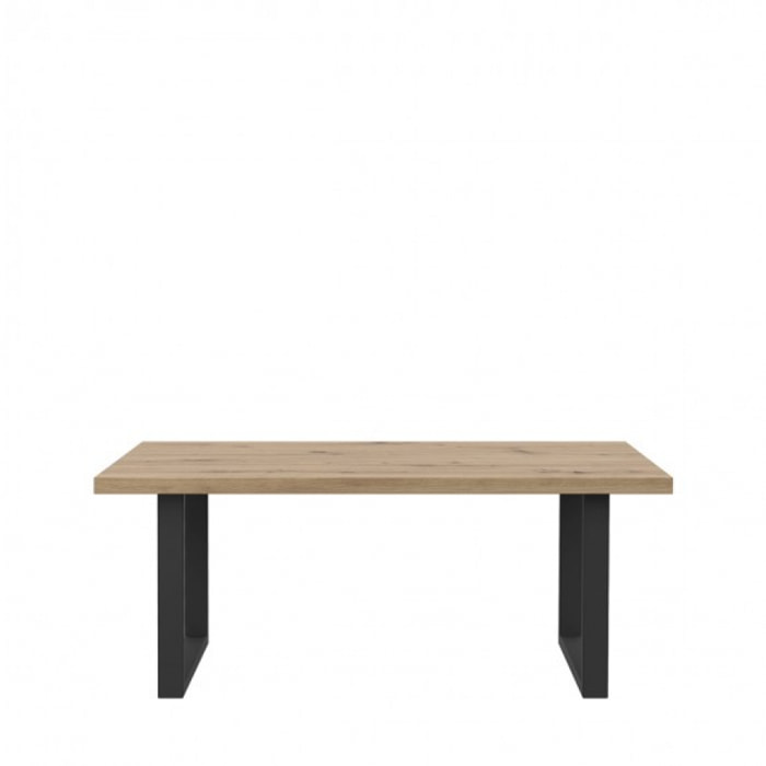 Table basse bois clair piétements métal noir - REMY