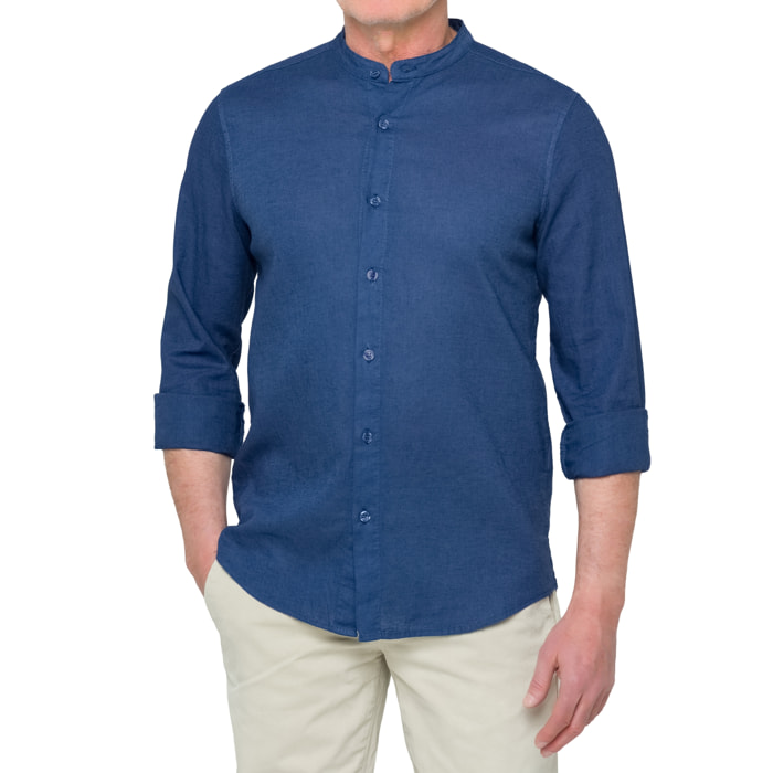 Camicia in lino Hot Buttered Tongareva Denimblue