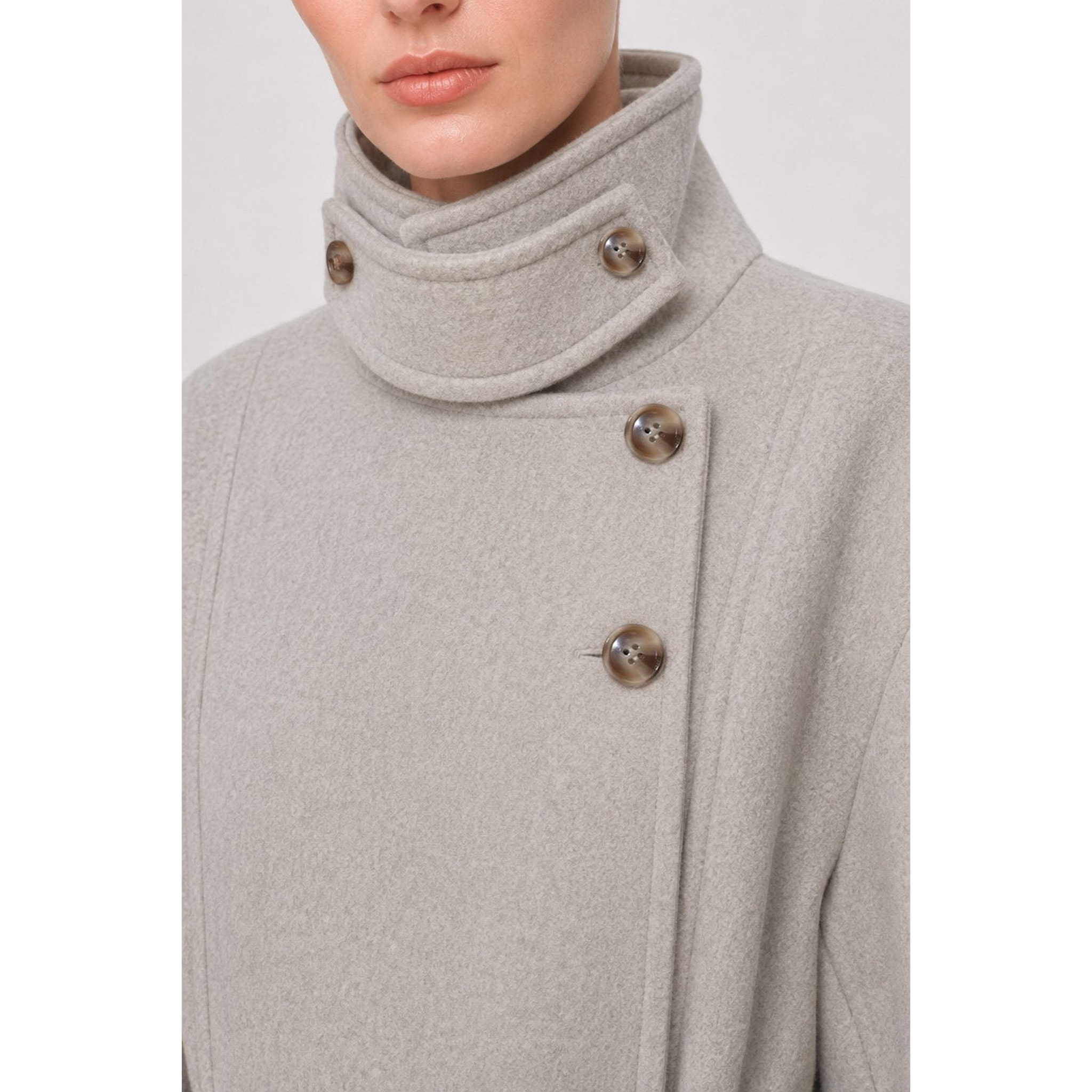 Kocca - Cappotto da donna doppiopetto con cintura e collo classico Donna