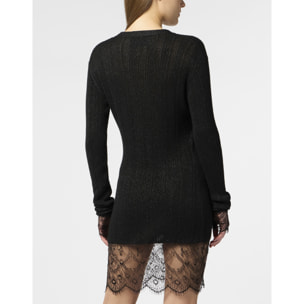 PHILIPP PLEIN Fitted Buttoned-Up Dress Lace
