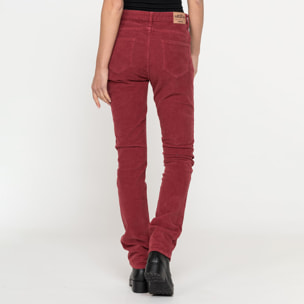 PANTALONE IN VELLUTO STRETCH MOD. 753. Vita alta gamba regolare.