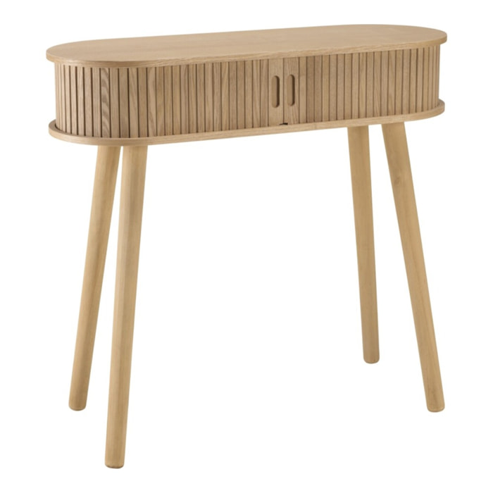 AGATHE - Console ovale 80x30cm en bois couleur naturelle