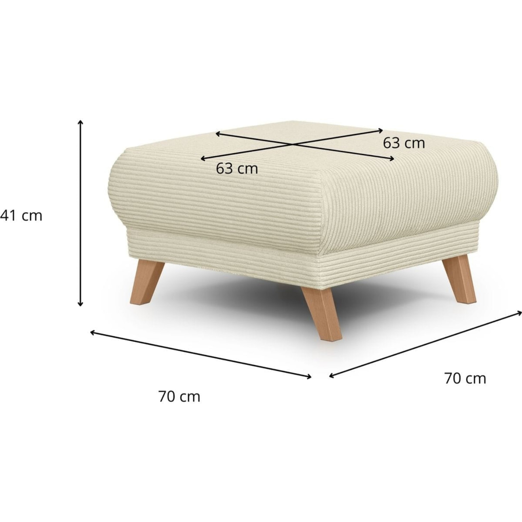Pouf en velours côtelé - LARIA