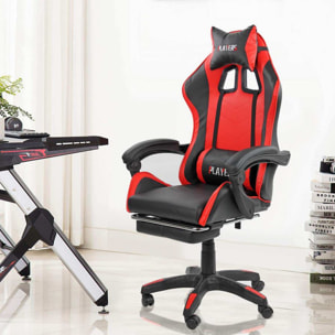 Poltrona Sedia Gaming casa e ufficio da scrivania con poggiapiedi e schienale reclinabile