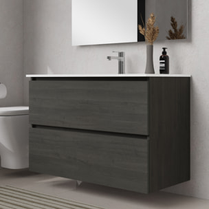 Ensemble de salle de bain SEA Alday, 100cm, Bois Charbon