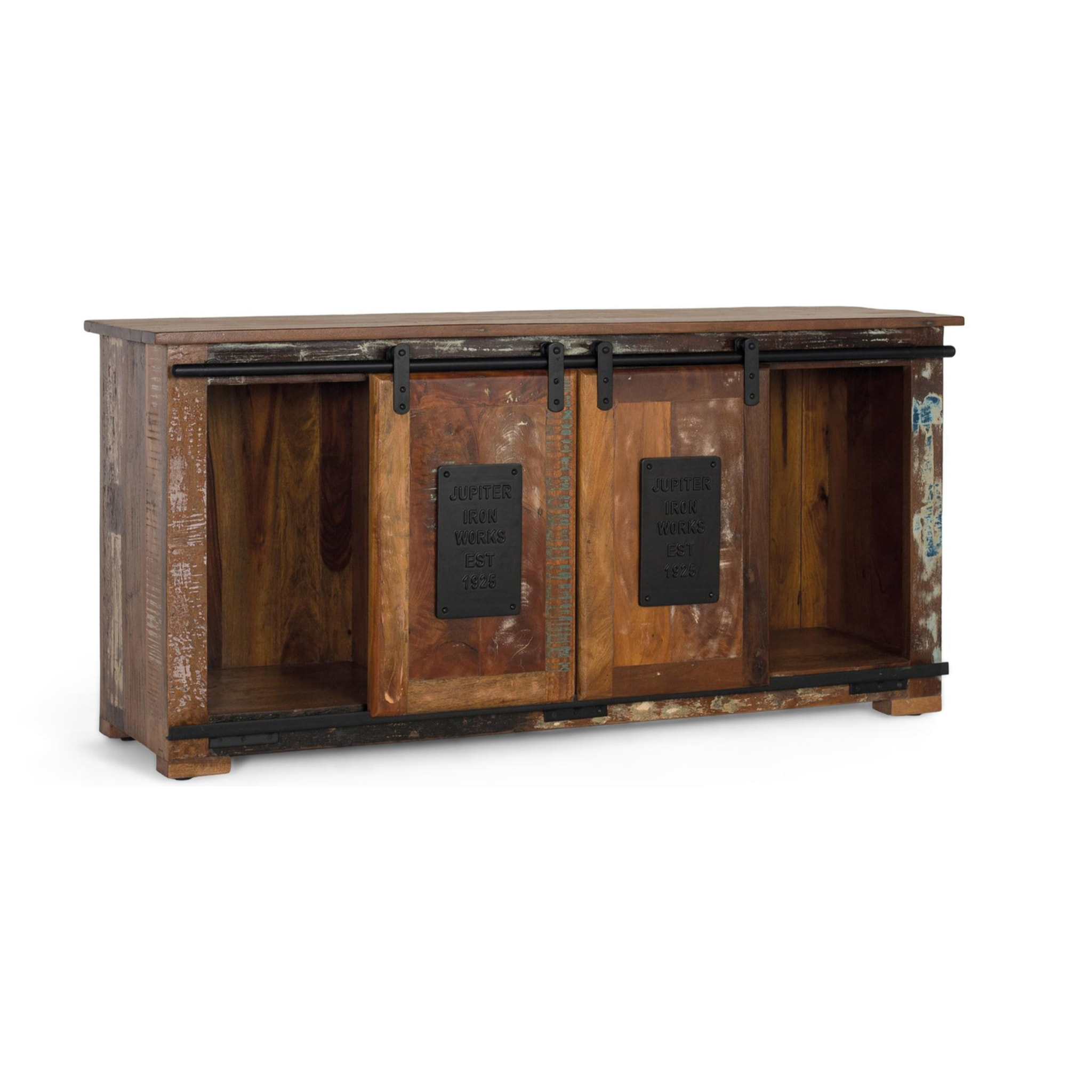 Mueble TV de Madera Reciclada 130 Cm Estilo Industrial Vintage