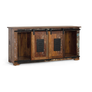 Mueble TV de Madera Reciclada 130 Cm Estilo Industrial Vintage