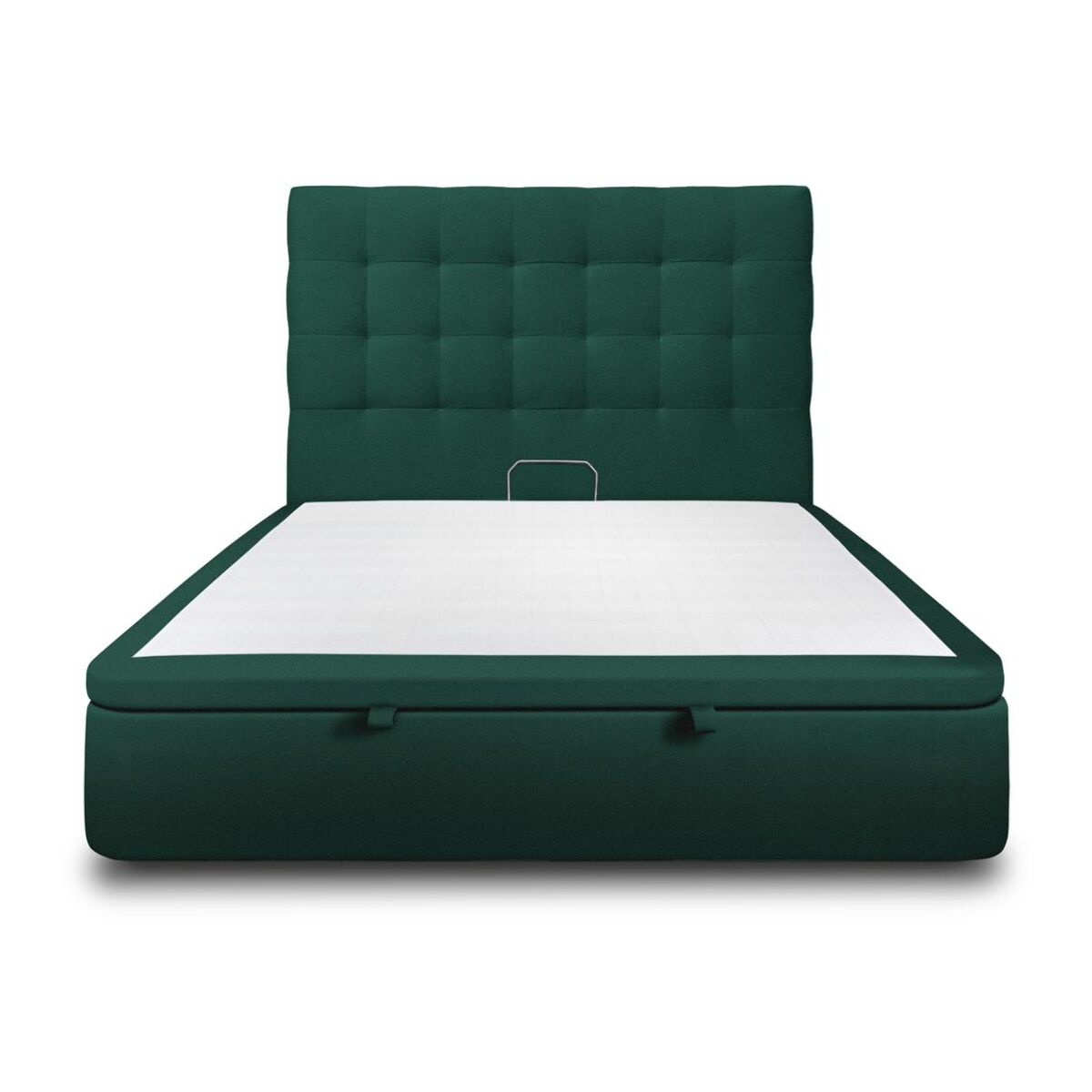 Lit coffre avec tête de lit capitonnée Velours