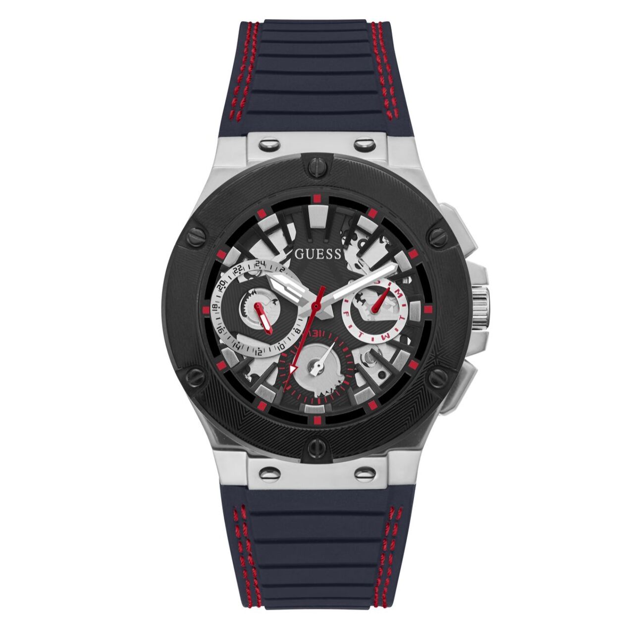 Reloj Guess GW0487G1 Hombre Analogico Cuarzo con Correa de Silicona