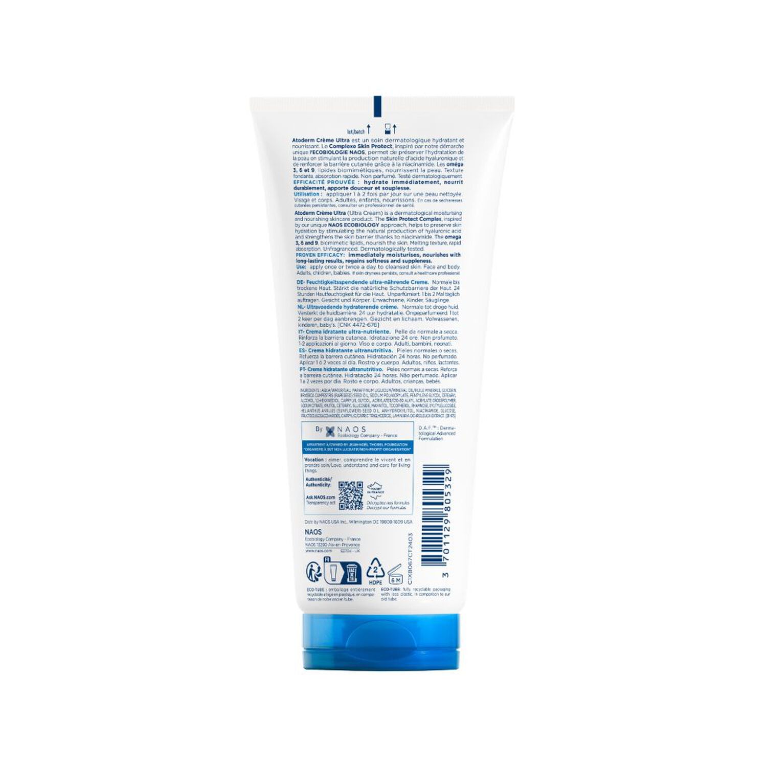 Atoderm Crème Ultra - Crème Hydratante Ultra-Nourrissante