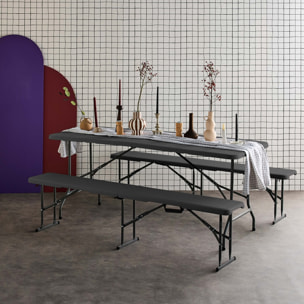 Table + bancs de réception pliante plastique SET DE RÉCEPTION (TABLE + BANCS) FIESTA