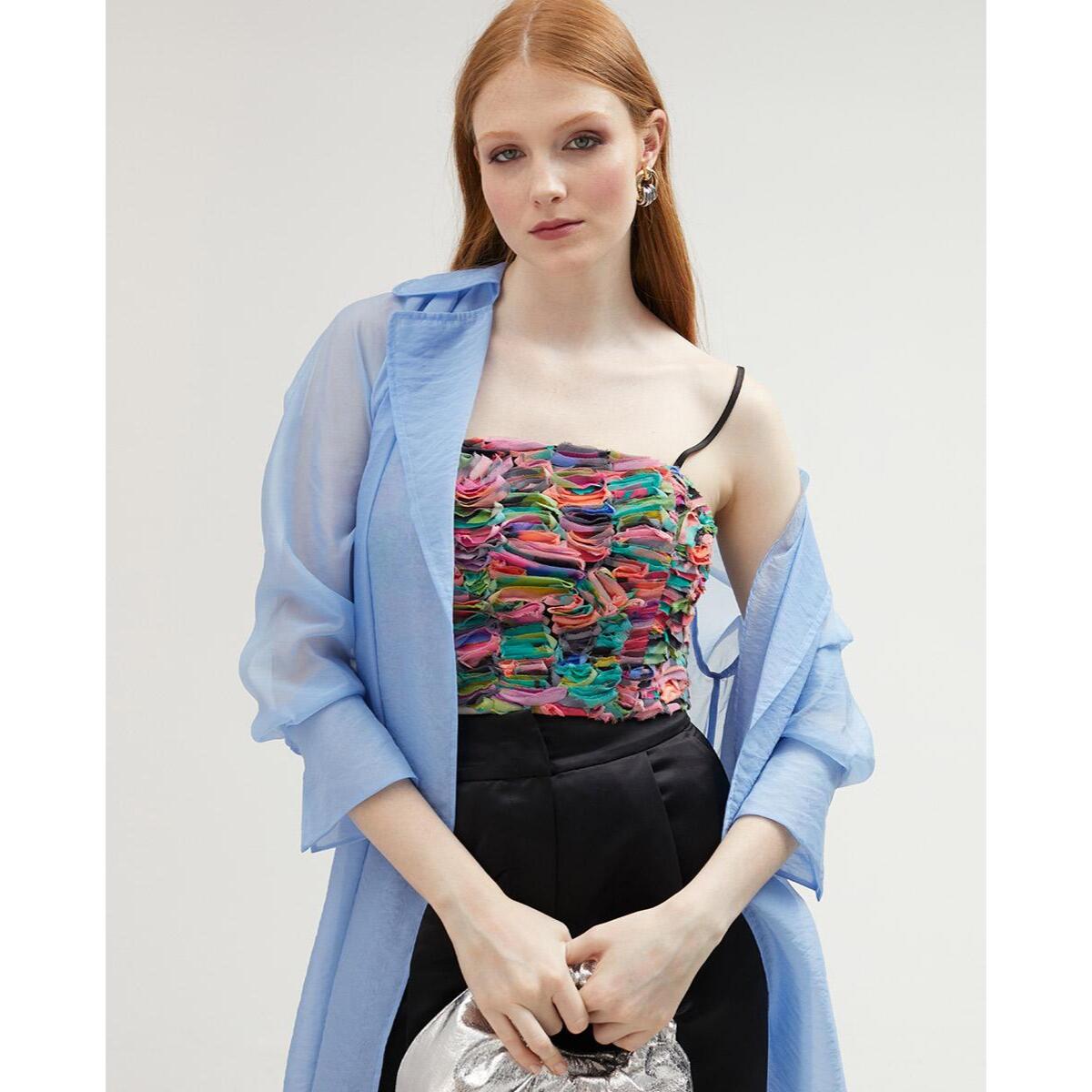 Top a bretelle multicolore