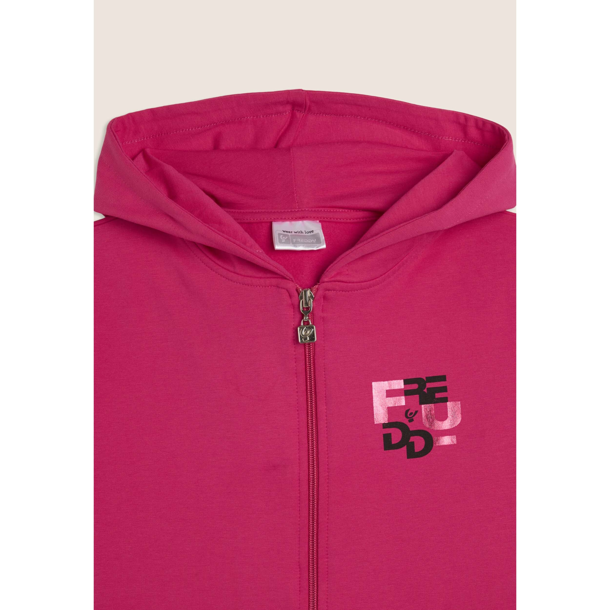 Tuta Junior full-zip con cappuccio e tasche a marsupio